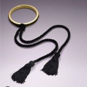 Agent Provocateur Xena Gold and Black Silk Rope Tassel Choker Neclace